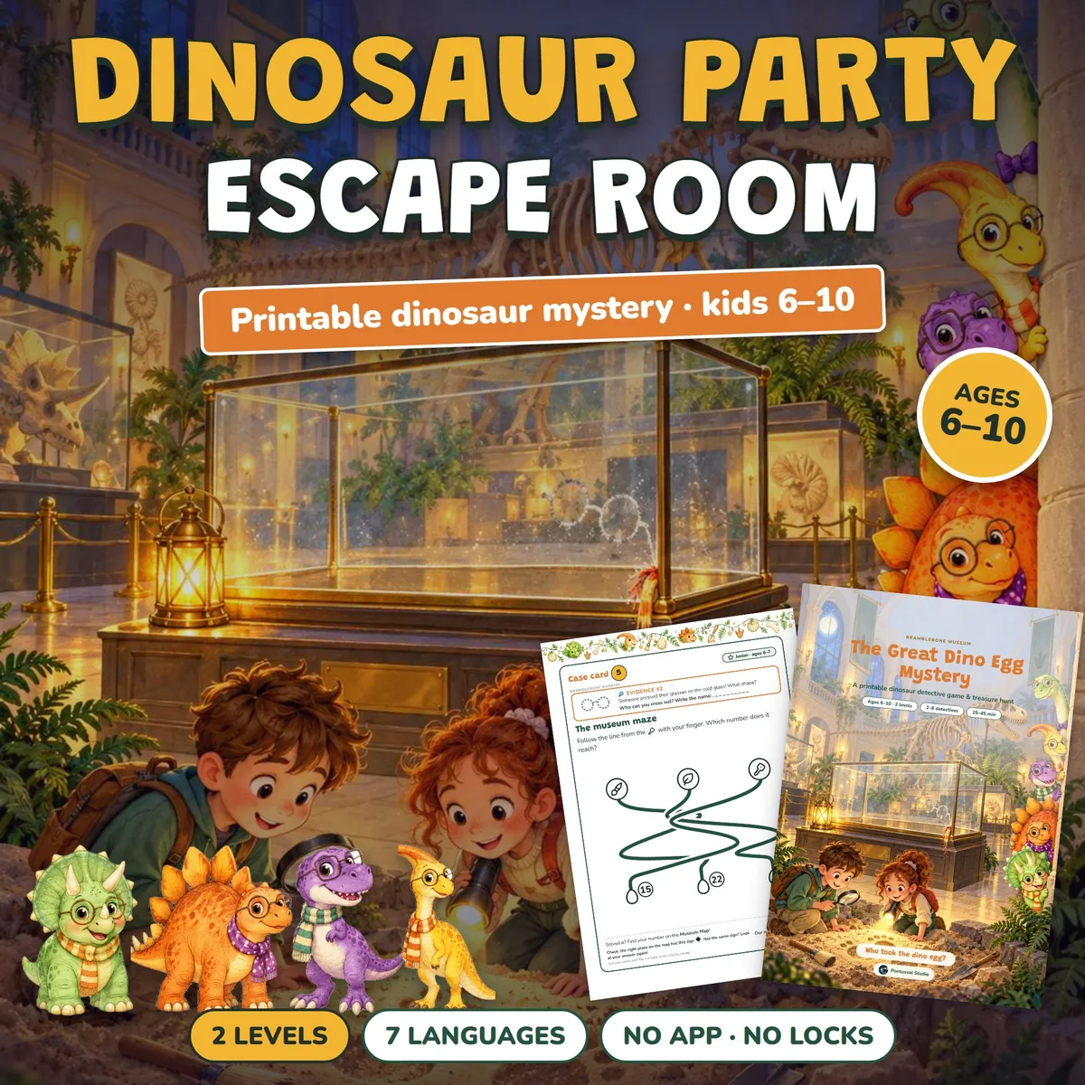Dinosaur Escape Room for Kids: The Great Dino Egg Mystery